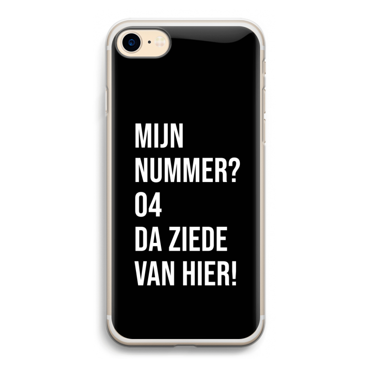 Da ziede van hier - Zwart: iPhone 7 Transparant Hoesje