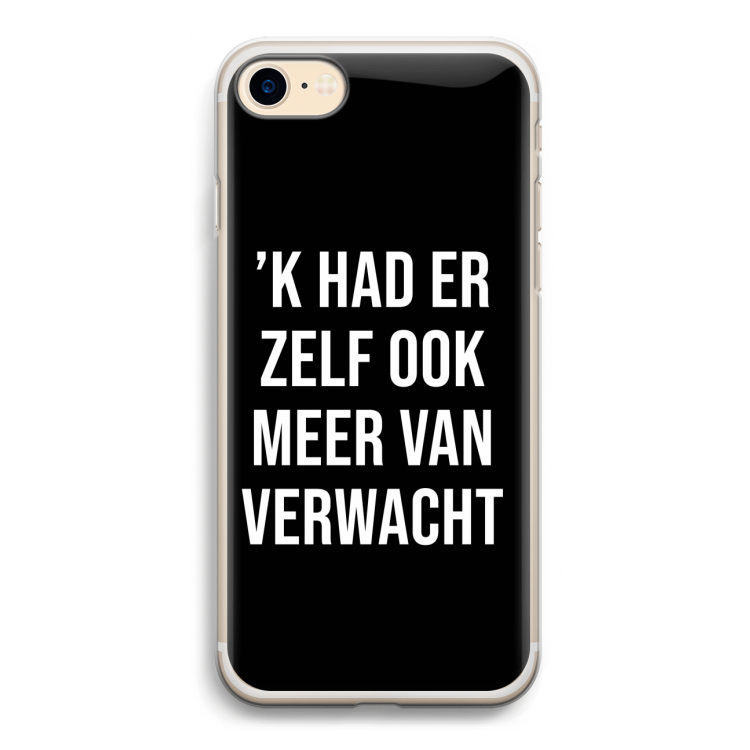 Meer verwacht - Zwart: iPhone 7 Transparant Hoesje