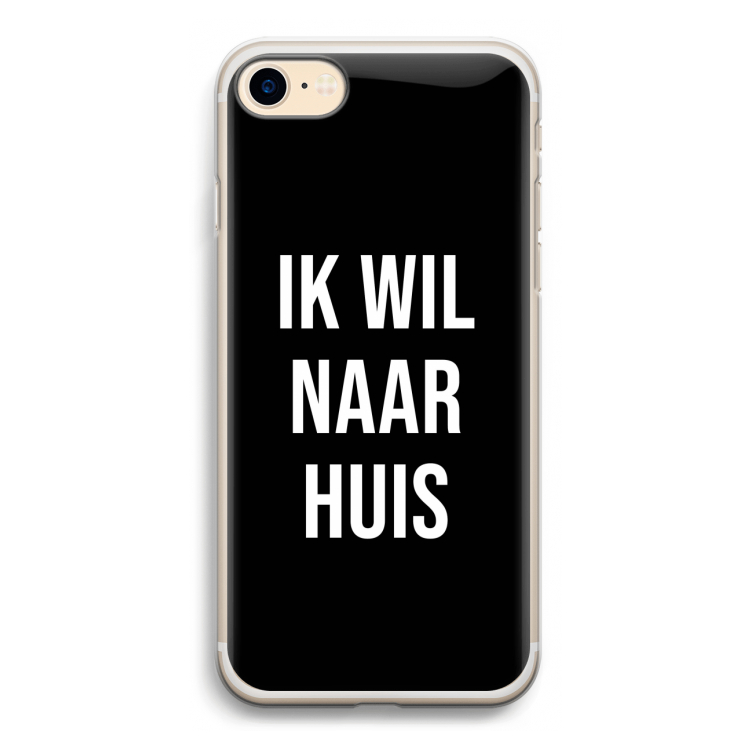 Ik wil naar huis - Zwart: iPhone 7 Transparant Hoesje