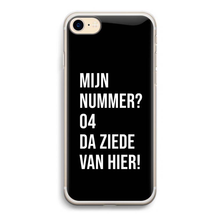 Da ziede van hier - Zwart: iPhone 7 Transparant Hoesje