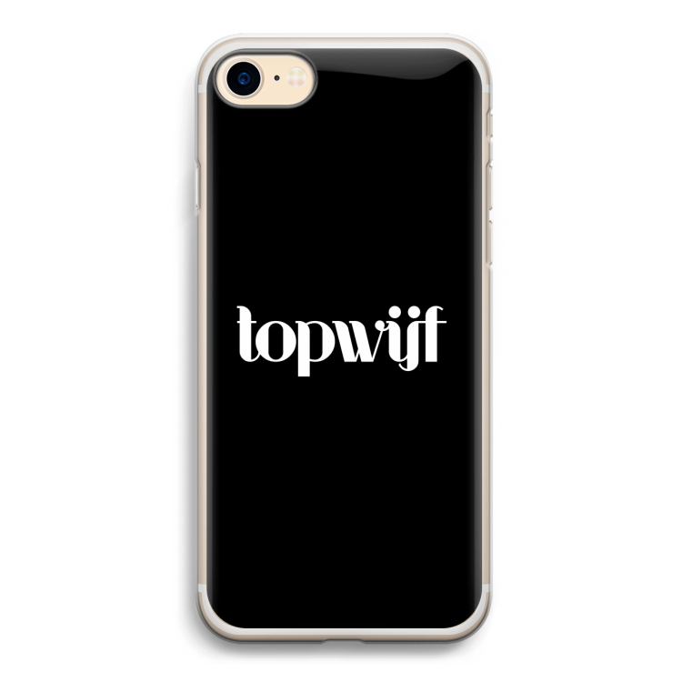 Topwijf Zwart: iPhone 7 Transparant Hoesje