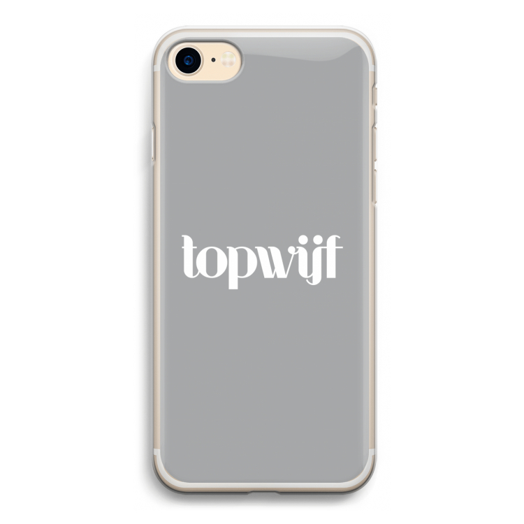 Topwijf Grijs Wit: iPhone 7 Transparant Hoesje