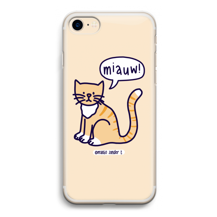 Miauw: iPhone 7 Transparant Hoesje
