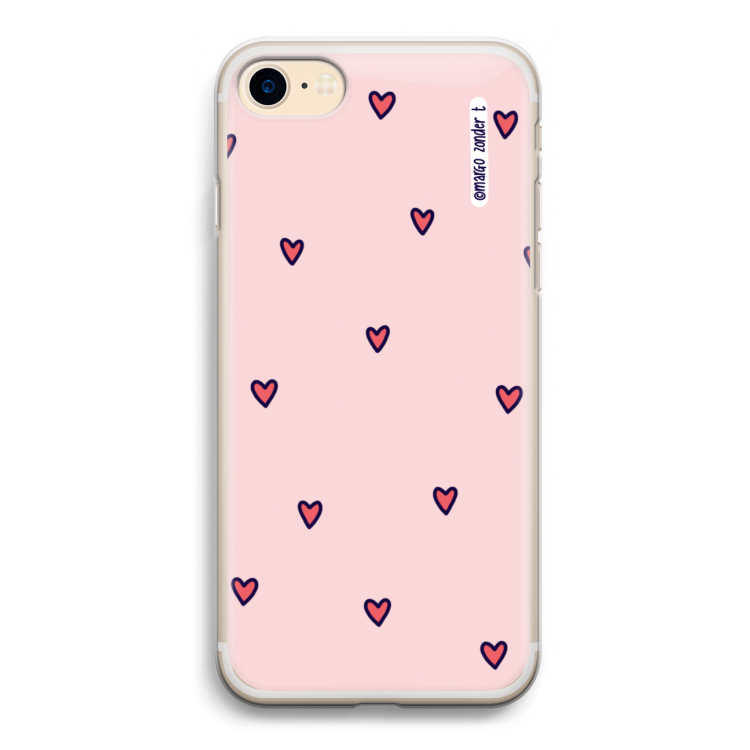 Hartjes: iPhone 7 Transparant Hoesje