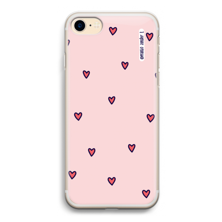 Hartjes: iPhone 7 Transparant Hoesje