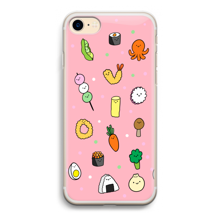 Happy bento friends: iPhone 7 Transparant Hoesje