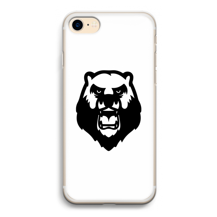 Angry Bear (white): iPhone 7 Transparant Hoesje