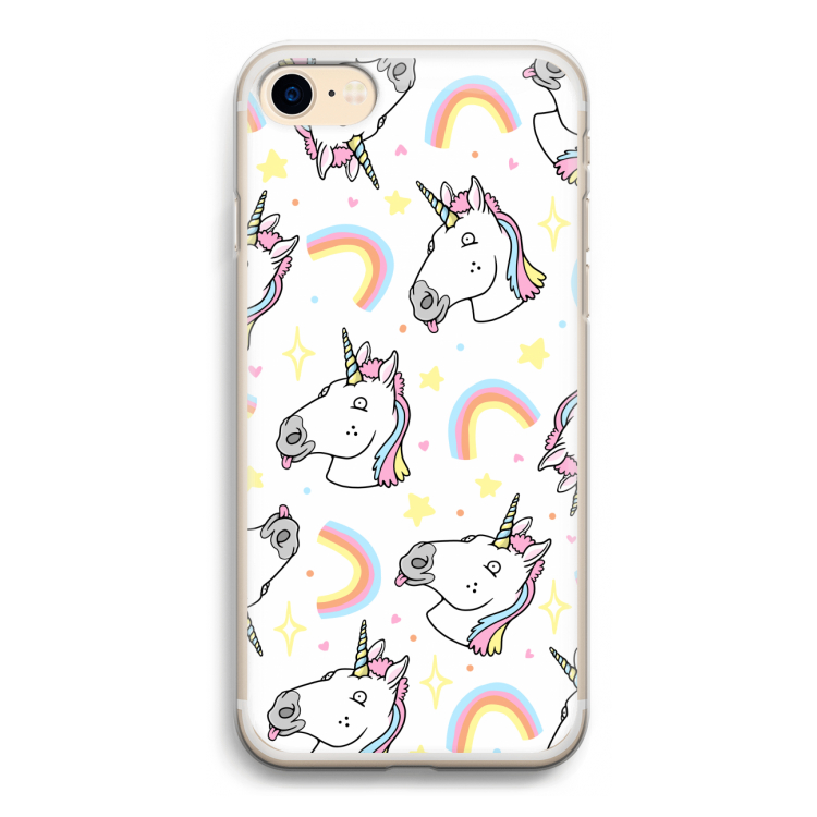 Rainbow Unicorn: iPhone 7 Transparant Hoesje