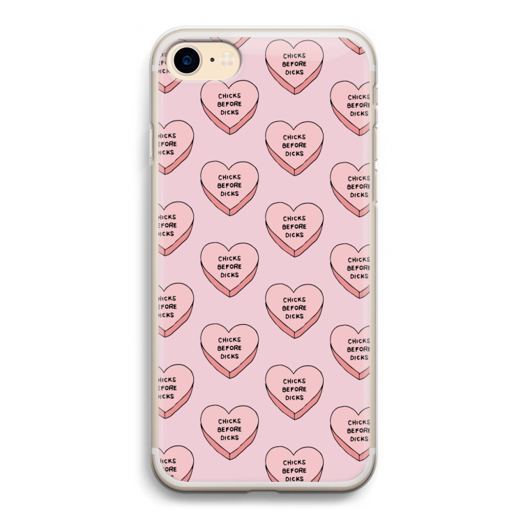 Chicks before dicks: iPhone 7 Transparant Hoesje