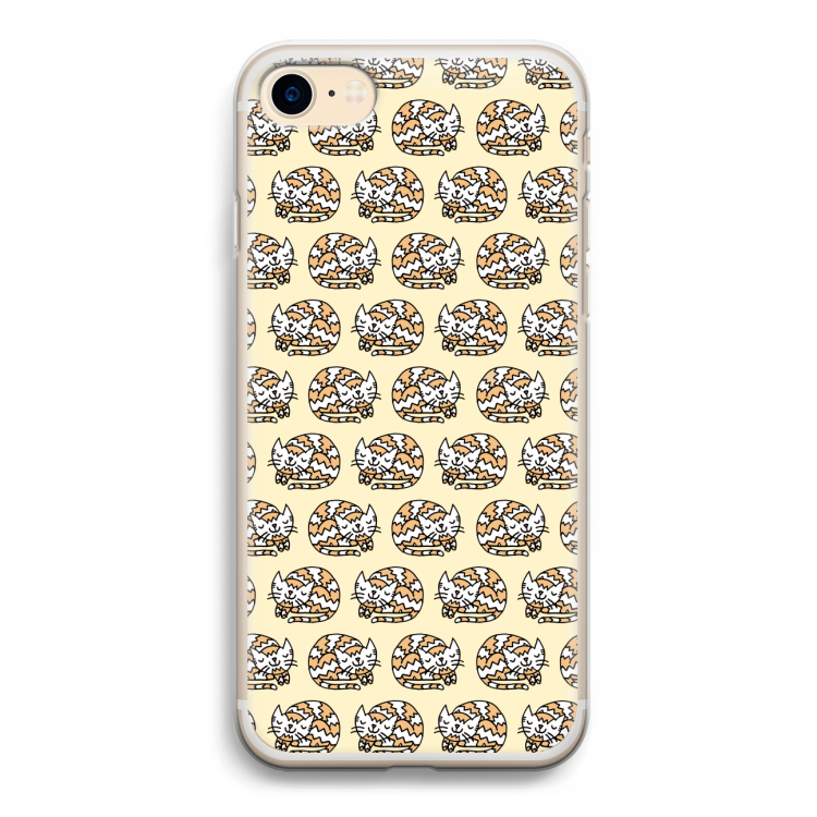 Slapende poes: iPhone 7 Transparant Hoesje