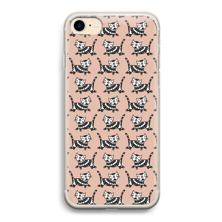 Zwarte poes: iPhone 7 Transparant Hoesje