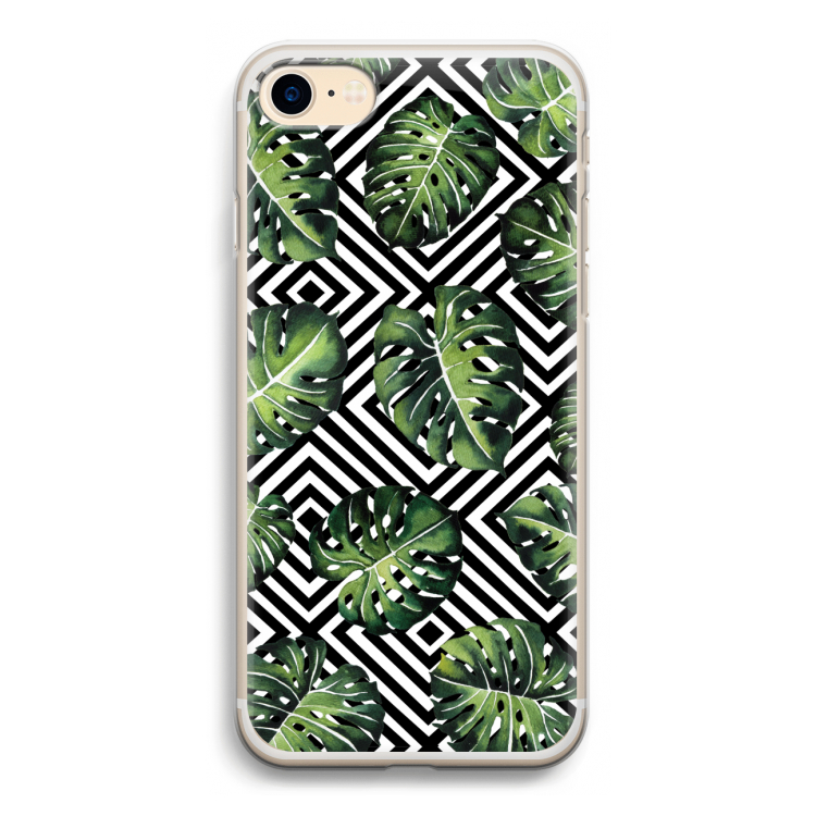 Geometrische jungle: iPhone 7 Transparant Hoesje