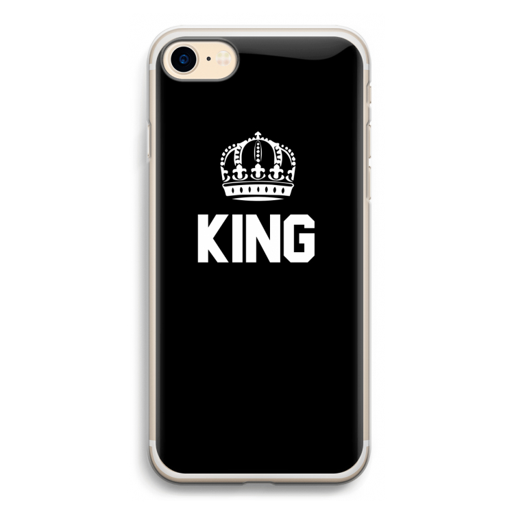 King zwart: iPhone 7 Transparant Hoesje