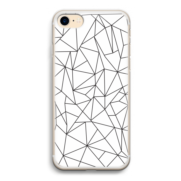 Geometrische lijnen zwart: iPhone 7 Transparant Hoesje
