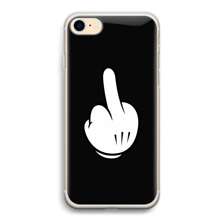 Middle finger black: iPhone 7 Transparant Hoesje
