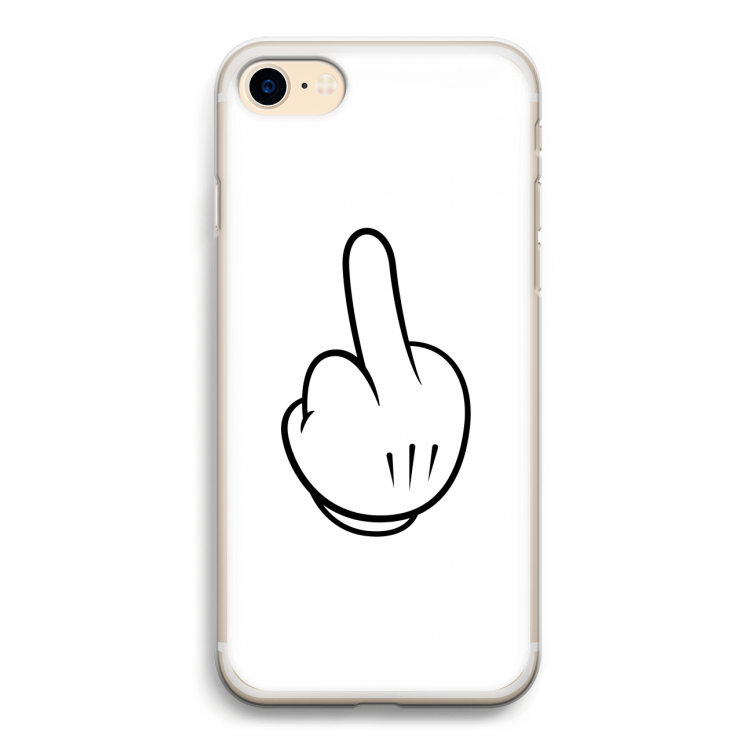 Middle finger white: iPhone 7 Transparant Hoesje