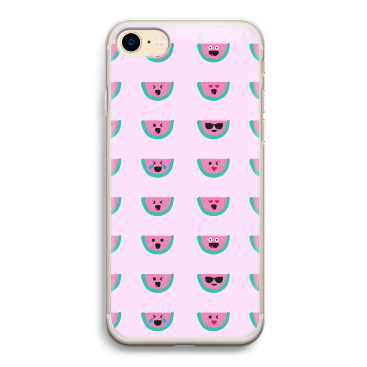 Smiley watermeloenprint: iPhone 7 Transparant Hoesje
