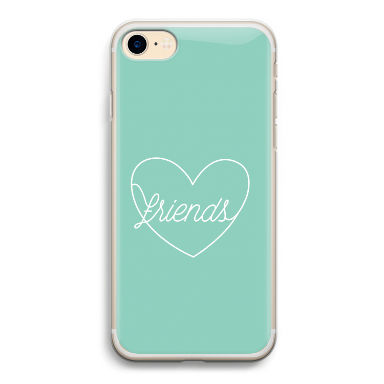Friends heart pastel: iPhone 7 Transparant Hoesje