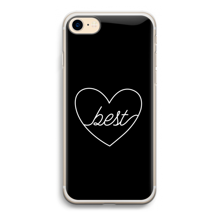 Best heart black: iPhone 7 Transparant Hoesje