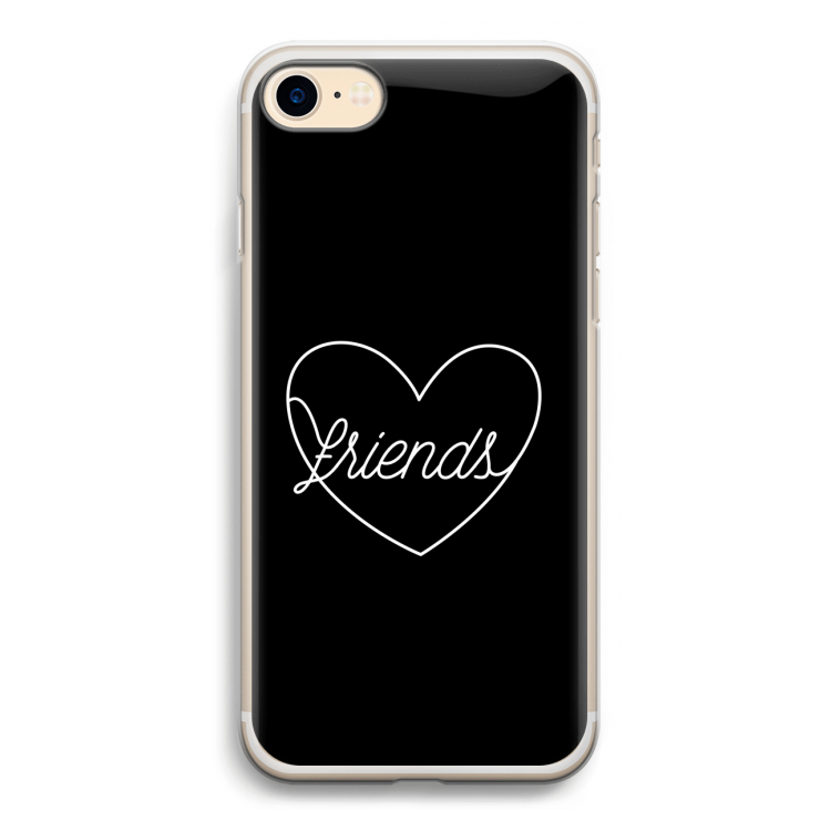 Friends heart black: iPhone 7 Transparant Hoesje