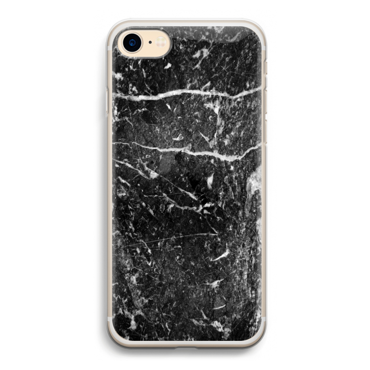 Zwart marmer: iPhone 7 Transparant Hoesje
