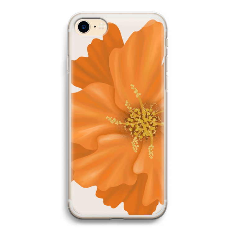 Orange Ellila flower: iPhone 7 Transparant Hoesje
