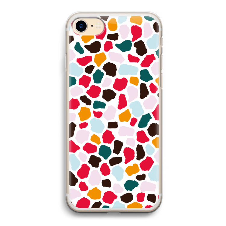 Colored Giraffe: iPhone 7 Transparant Hoesje