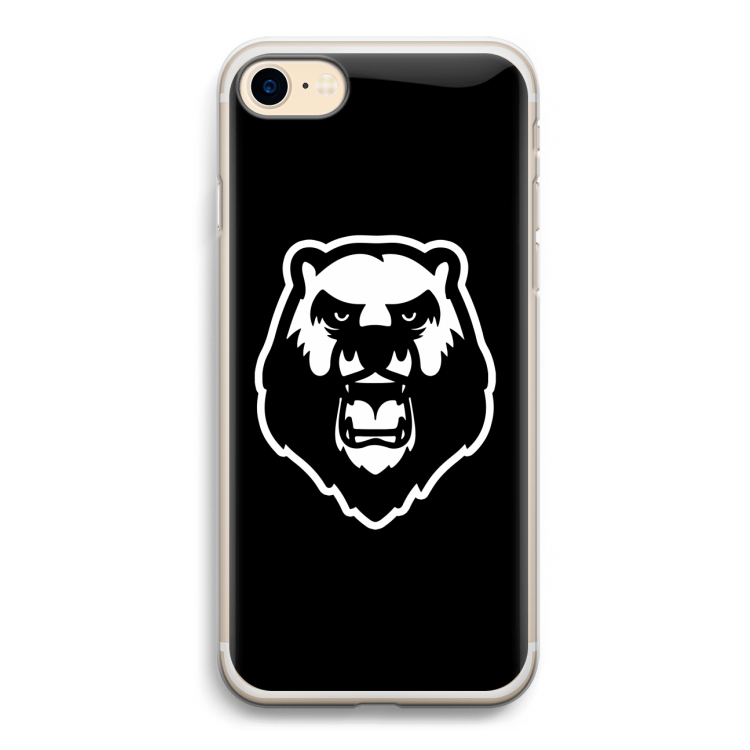 Angry Bear (black): iPhone 7 Transparant Hoesje