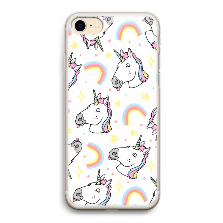 Rainbow Unicorn: iPhone 7 Transparant Hoesje