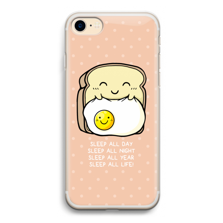 Sleep All Day: iPhone 7 Transparant Hoesje