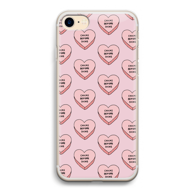 Chicks before dicks: iPhone 7 Transparant Hoesje