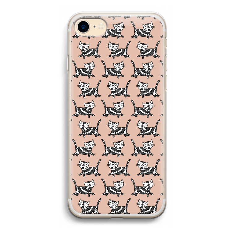 Zwarte poes: iPhone 7 Transparant Hoesje