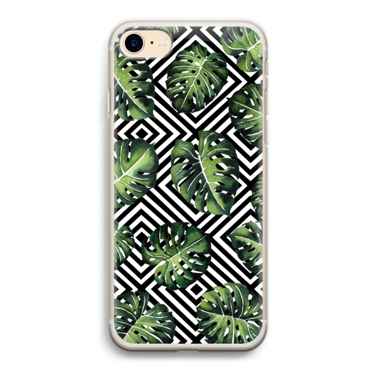 Geometrische jungle: iPhone 7 Transparant Hoesje