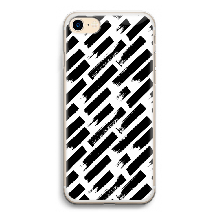 Zwarte vegen: iPhone 7 Transparant Hoesje