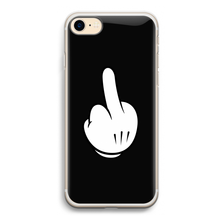 Middle finger black: iPhone 7 Transparant Hoesje