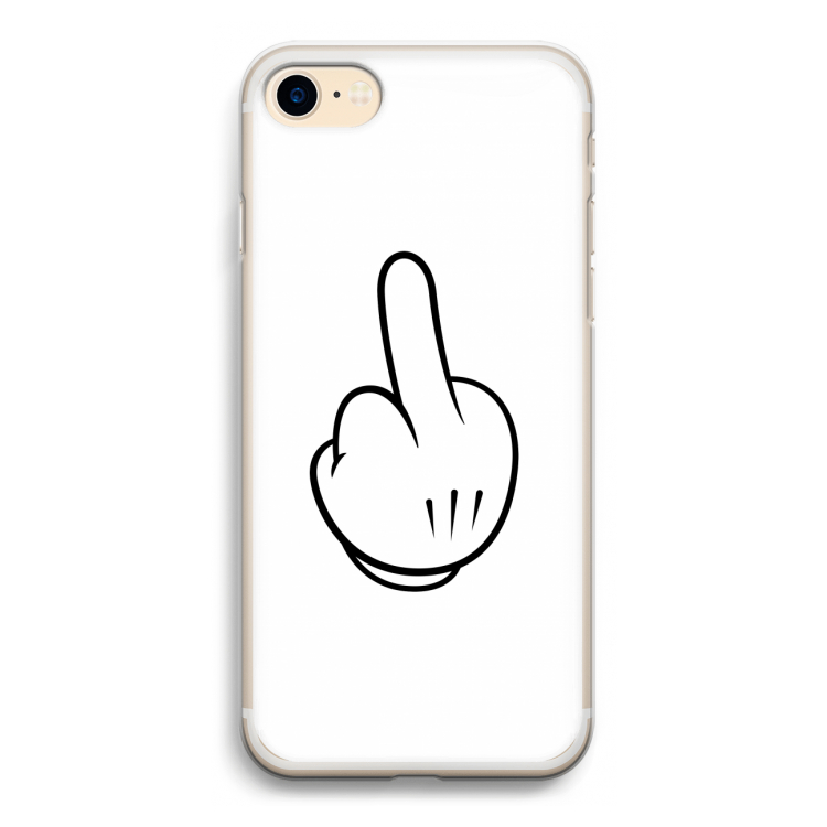 Middle finger white: iPhone 7 Transparant Hoesje