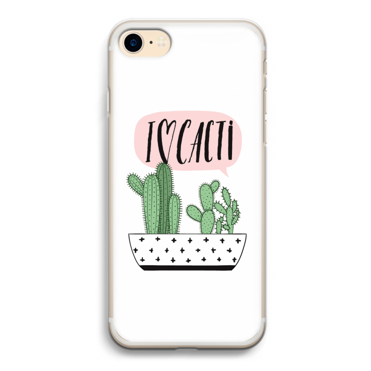 I love cacti: iPhone 7 Transparant Hoesje