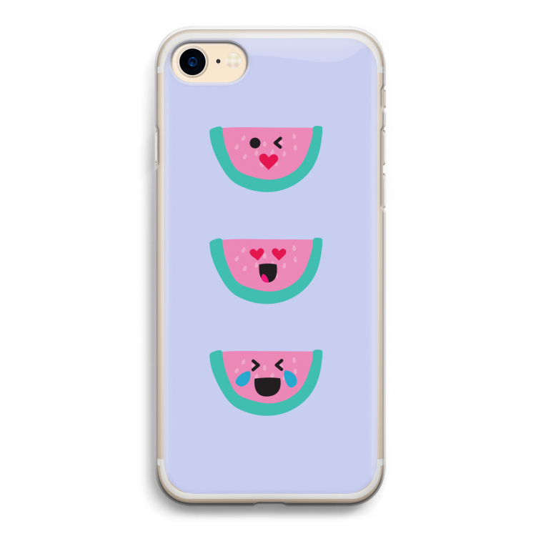 Smiley watermeloen: iPhone 7 Transparant Hoesje