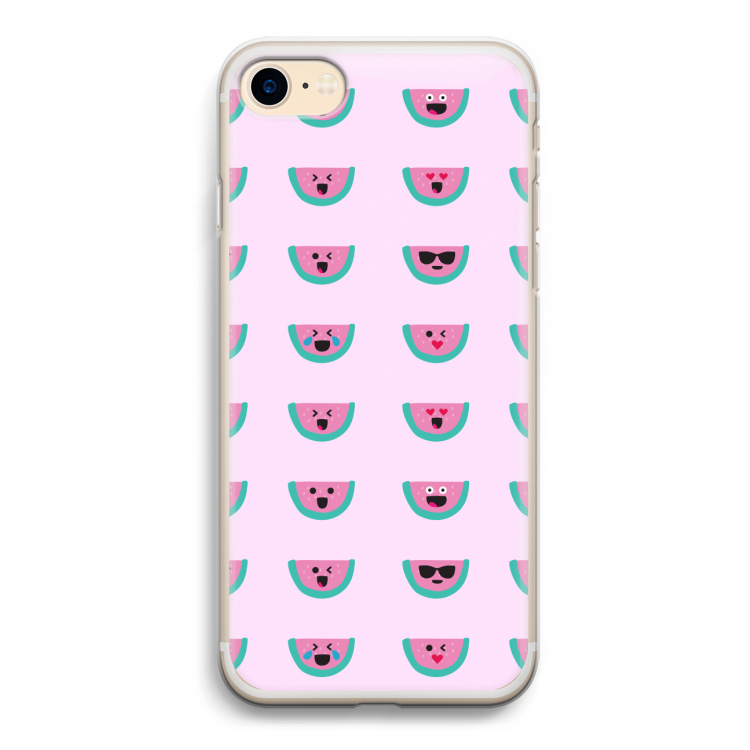 Smiley watermeloenprint: iPhone 7 Transparant Hoesje