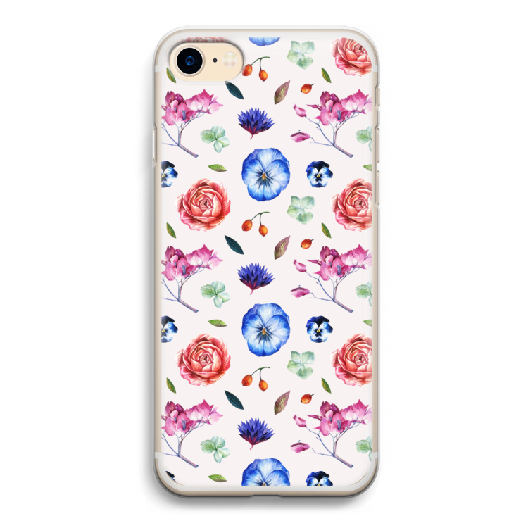 Bloemetjes: iPhone 7 Transparant Hoesje