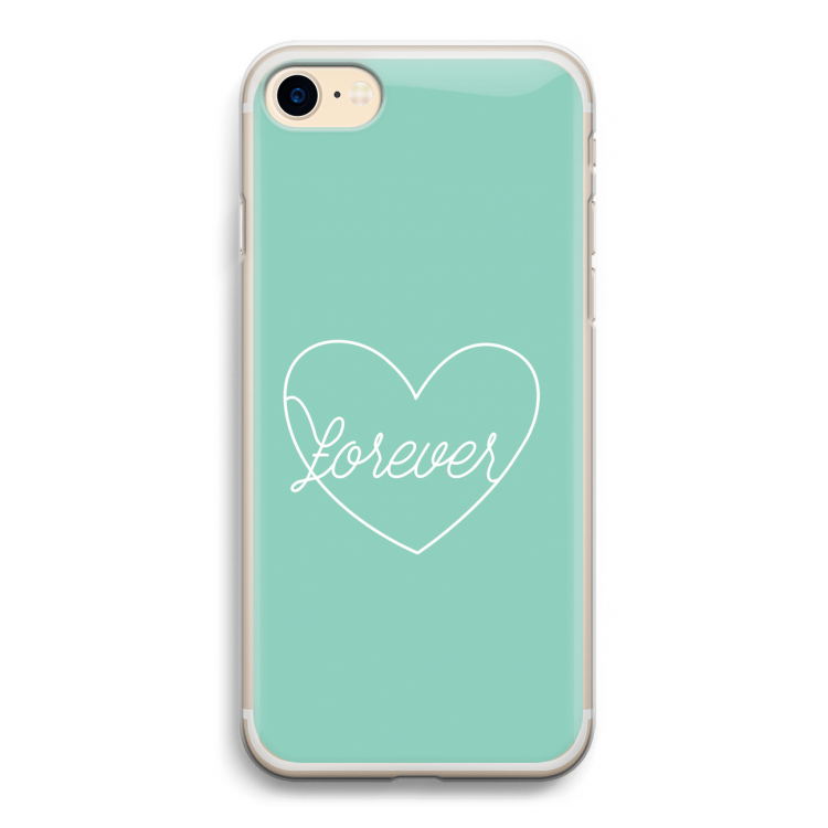 Forever heart pastel: iPhone 7 Transparant Hoesje