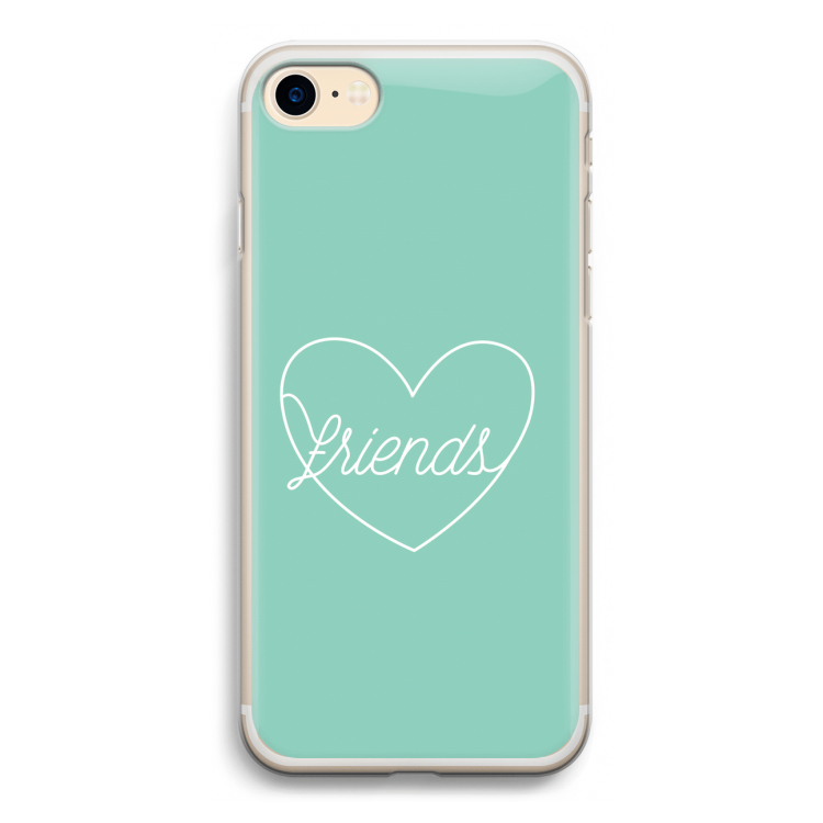 Friends heart pastel: iPhone 7 Transparant Hoesje