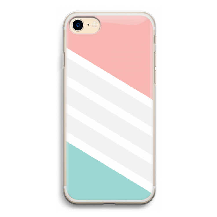 Strepen pastel: iPhone 7 Transparant Hoesje