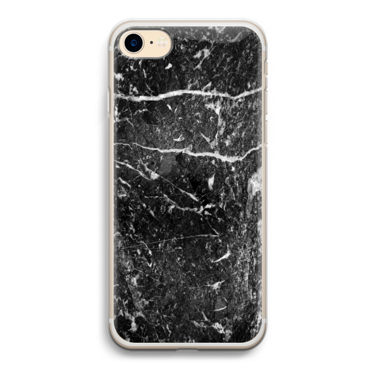 Zwart marmer: iPhone 7 Transparant Hoesje