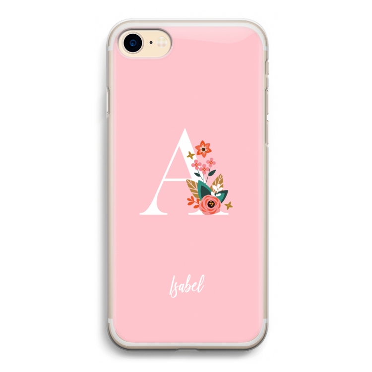 Pink Bouquet: iPhone 7 Transparant Hoesje