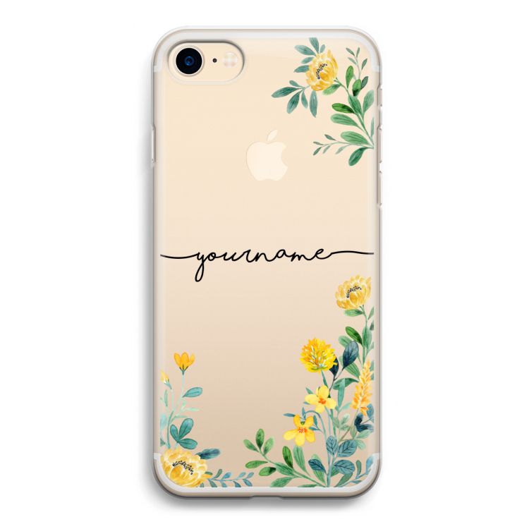 Gele bloemen: iPhone 7 Transparant Hoesje
