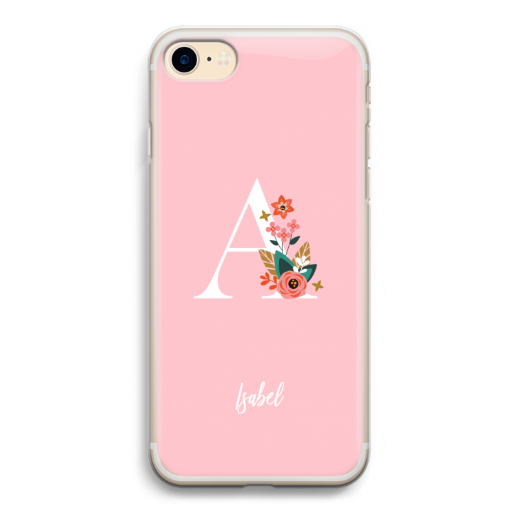 Pink Bouquet: iPhone 7 Transparant Hoesje