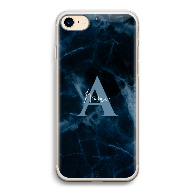 Midnight Marble: iPhone 7 Transparant Hoesje