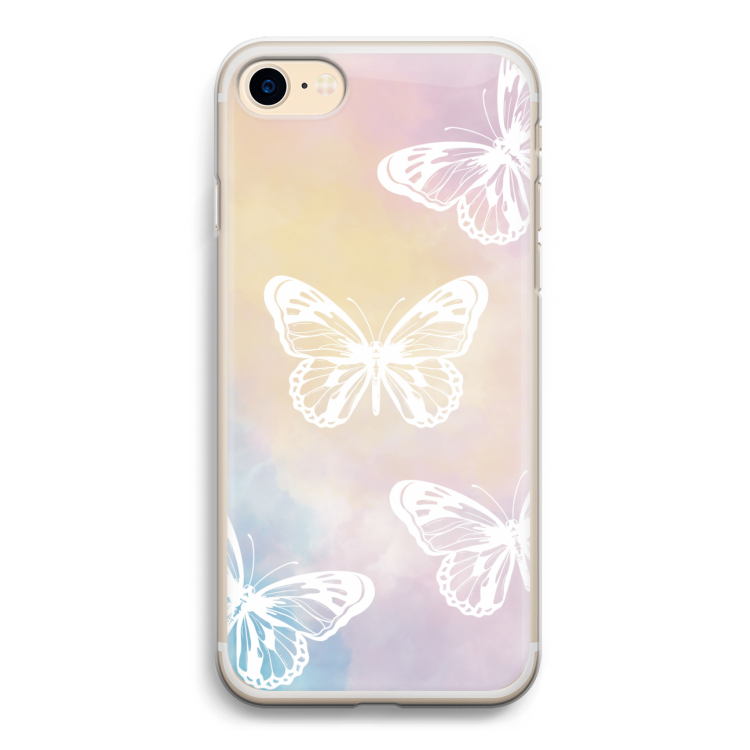 White butterfly: iPhone 7 Transparant Hoesje