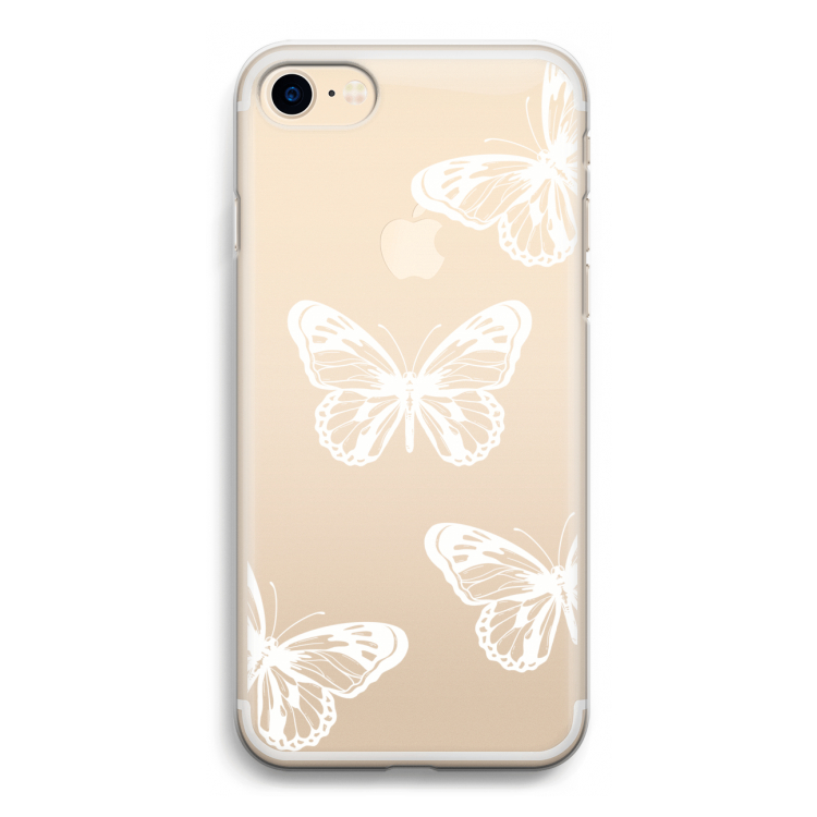 White butterfly: iPhone 7 Transparant Hoesje